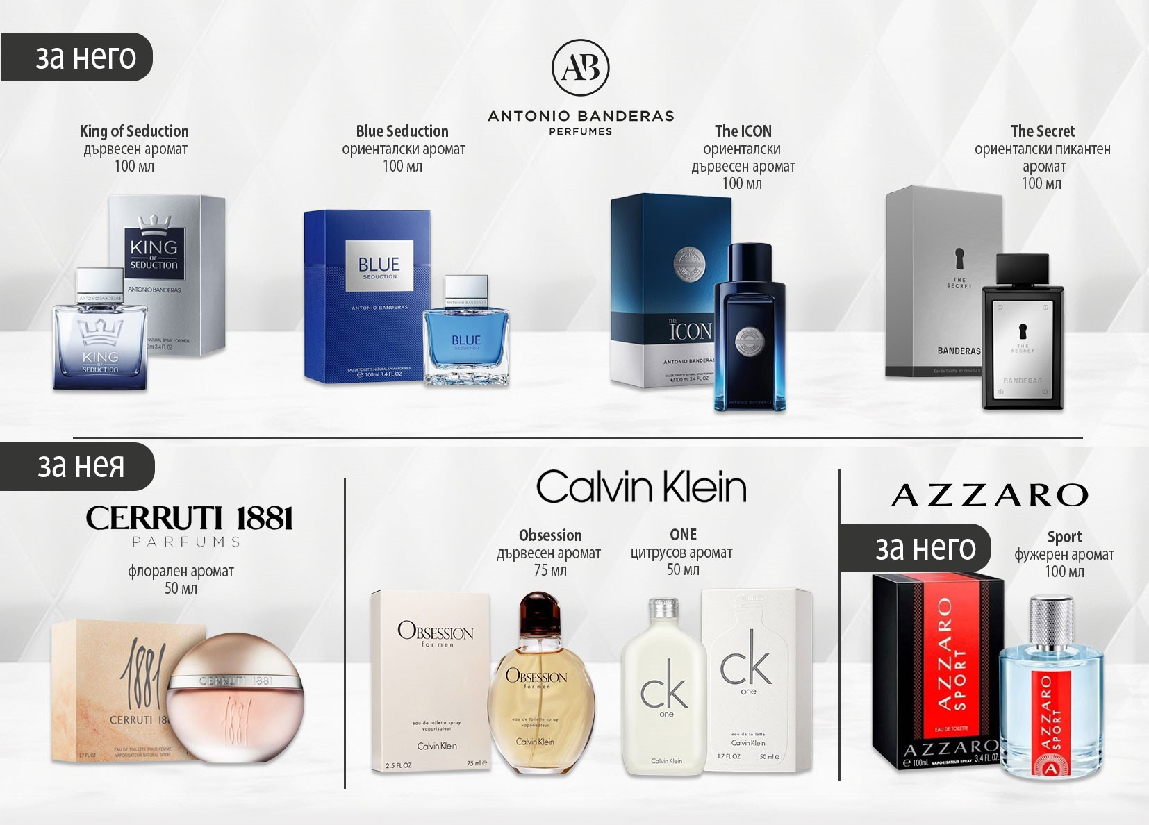 Мъжки и дамски парфюми
